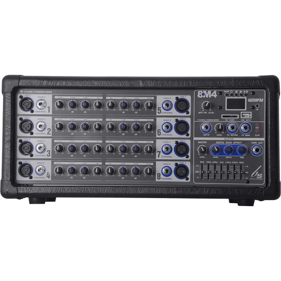 CONSOLA AMPLIFICADA 8 CANALES BACKSTAGE 400w  8M4 - Hergui Musical