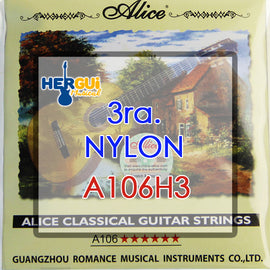 CUERDA SUELTA 3ra. NYLON ALTA TENSION  ALICE   A106H3 - herguimusical