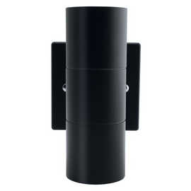 LUMINARIA PARED CILINDRO DOBLE NEGRO, EXTERIOR  ARTLITE   ADE-019 - Hergui Musical