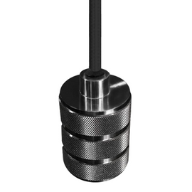 DECORATIVO COLGANTE CILINDRO PARA LAMPARA E26 NEGRO PULIDO  ARTLITE   ADE-605 - herguimusical