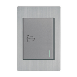 PLACA CONTACTO TIMBRE ACERO INOX. GRIS 77X124MM  ARTLITE   APL-113 - Hergui Musical
