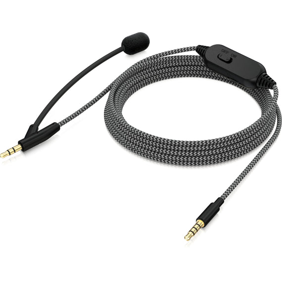 Cable de extensión de audio para audífonos premium con micrófono tipo boom  integrado, 2 metros de longitud, actualiza tus audífonos con un micrófono  en línea para una VoIP clara BEHRINGER BC12
