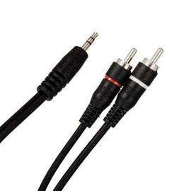 CABLE 2 RCA MACHO A 1 PLUG 3.5mm MACHO ESTEREO COLOR NEGRO  ROMMS   CA-102BK - Hergui Musical