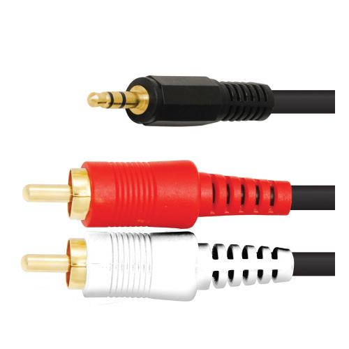 Cable Rca Audio 3 Metros 2 Rca 1 Auxiliar Macho 3.5 Mm - Electrolandia