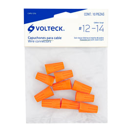 BOLSA CON 10 CAPUCHONES PARA CABLE CALIBRE 14 A 12 AWG   VOLTECK    CAPU-1214 - Hergui Musical