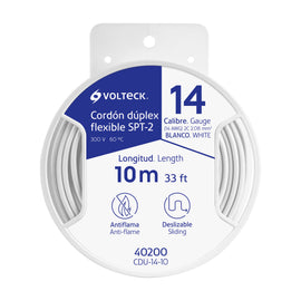 CARRETE CON 10M DUPLEX FLEXIBLE SPT 14 AWG  VOLTECK   CDU-14-10 - Hergui Musical