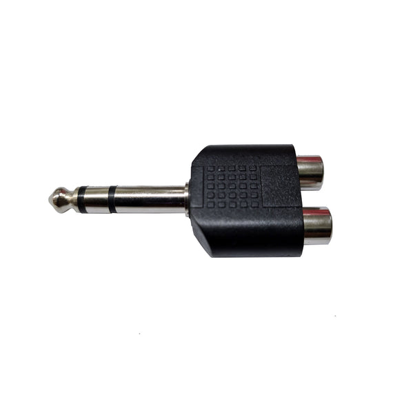 ADAPTADOR 2 JACK RCA A PLUG 6.3 ESTEREO  RADOX   CM-110 - Hergui Musical