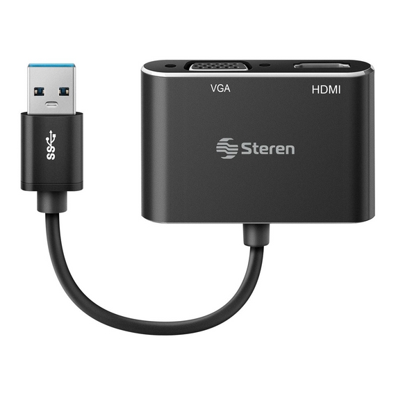 Adaptador de cable tipo C a HDMI C y USB Steren USB-471