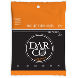JGO. DE CUERDAS PARA GUITARRA ELECTRO ACÚSTICA, EXTRA LIGHT CAL. 10-47, BRONZE 80/20  DARCO  41Y18D510 - herguimusical