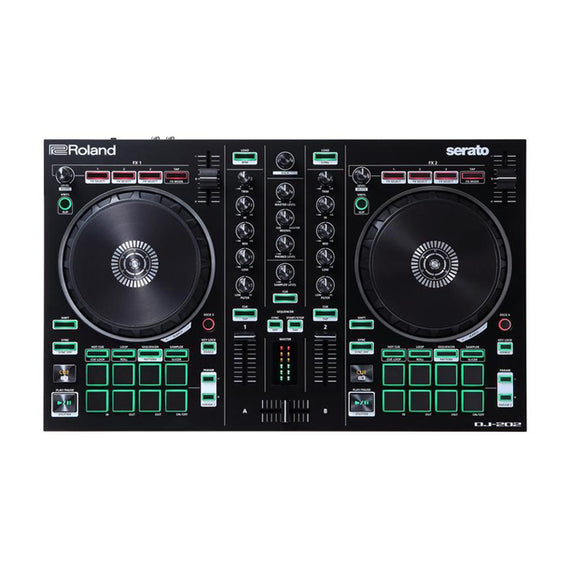 CONTROLADOR ROLAND PARA DJ DE DOS CANALES Y CUATRO PLATAFORMAS PARA SERATO DJ LITE CON CAJA DE RITMOS  ROLAND   DJ-202 - herguimusical
