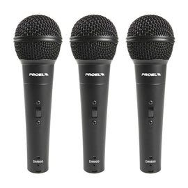 KIT DE 3 MICROFONOS VOCALES PROEL  DM800KIT - Hergui Musical