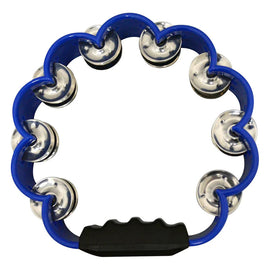 Pandero de mano NEW BEAT, plástico resistente, 2 hileras de crótalos dobles, color Azul   PWC-10-BLU - Hergui Musical