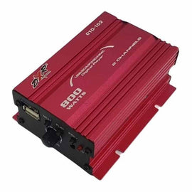 AMPLIFICADOR AUTOMOTRIZ 2C. 800 W ROJO  RADOX   010-102 - Hergui Musical
