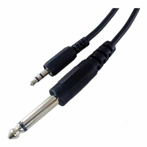 CABLE DE PLUG 6.3mm MONO A PLUG 3.5mm ESTÉREO 3.60M  RADOX   080-860 - Hergui Musical