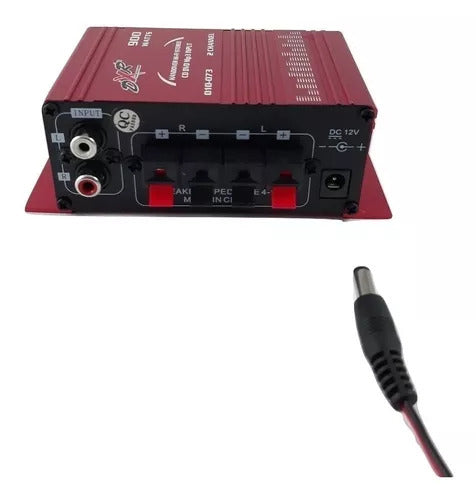 AMPLIFICADOR 2 CANALES 900W 4-16 OHM ROJO  RADOX   010-073 - Hergui Musical