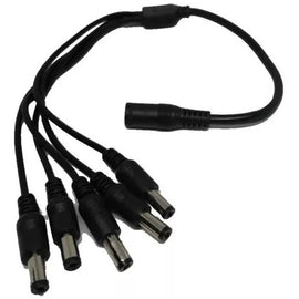 CABLE DE ALIMENTACION DE JACK INVERTIDO DE 2.1mm a 5 PLUGS INVERTIDOS DE 2.1mm  RADOX   080-510 - Hergui Musical