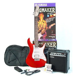 PAQUETE DE GUITARRA ELÉCTRICA YAMAHA, AMPLIFICADOR Y ACCESORIOS, HUMX1, SINGLE X2, CARATULA BLANCA COLOR ROJO METALICO  YAMAHA   EG112GPIIMR/02 - herguimusical