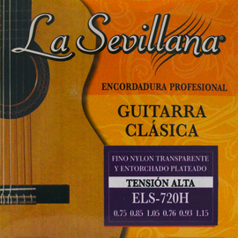 JGO. DE CUERDAS DE NYLON PARA GUITARRA CLÁSICA, TENSIÓN ALTA,  LA SEVILLANA   ELS-720H - herguimusical