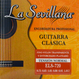 JGO. DE CUERDAS DE NYLON PARA GUITARRA CLÁSICA, TENSIÓN NORMAL,  LA SEVILLANA   ELS-720 - herguimusical