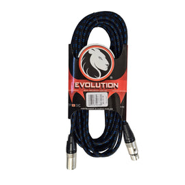 CABLE CANON A CANON MACHO-HEMBRA DECORADO 10m EVOLUTION  PBK   EVCC-10D - herguimusical