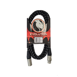 CABLE CANON A CANON MACHO-HEMBRA DECORADO 3m EVOLUTION  PBK   EVCC-3D - herguimusical