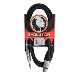 CABLE CANON HEMBRA A PLUG MACHO 6.3mm 3m EVOLUTION  PBK   EVCP-3R - herguimusical