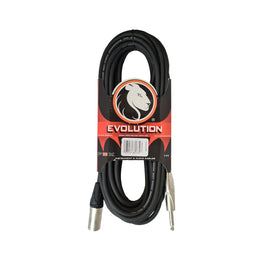 CABLE CANON MACHO A PLUG MACHO 6.3mm 6m EVOLUTION  PBK   EVCP-6MR - herguimusical