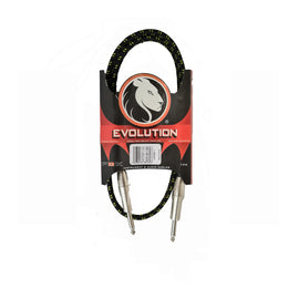 CABLE PLUG A PLUG MACHO-MACHO DECORADO 1m EVOLUTION  PBK   EVPP-1D - herguimusical