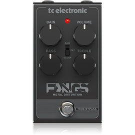 MINI PEDAL AFINADOR POLIFÓNICO PARA GUITARRA, DISPLAY LED, REFERENCIA DE PITCH A4, RANGO DE AFINACIÓN: A0 A C8, UNA ENTRADA DE 1/4", UNA SALIDA DE 1/4" FANGS METAL DISTOR  T.C. ELECTRONICS   FANGSMETD - herguimusical