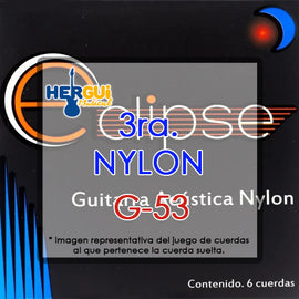CUERDA SUELTA 3RA. DE NYLON PARA GUITARRA  ECLIPSE   G-53 - Hergui Musical