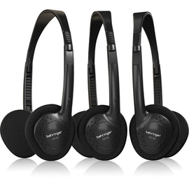 Paquete de 3 audífonos BEHRINGER estéreo de frecuencia ancha, ultra cómodos y livianos para usar durante periodos prolongados   HO-66 - herguimusical