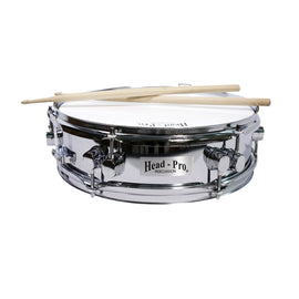 TAROLA 14" x 3.5" DE BATERÍA CROMADA  HEAD-PRO  HP-TAR-P-3.5 - Hergui Musical