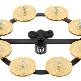 PANDERO MEINL PARA BATERÍA, 1 FILA DR CRÓTALOS DE LATÓN MARTILLADO, DIÁMETRO: 5"  HTHH1B-BK - herguimusical