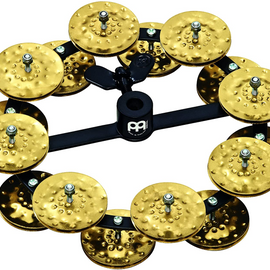 PANDERO MEINL PARA BATERÍA, 2 FILAS DE CRÓTALOS, CRÓTALOS DE LATÓN MARTILLADO, DIÁMETRO: 5"  HTHH2B-BK - herguimusical