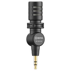 Micrófono BOYA miniatura omnidireccional de condensador, TRS de 3.5 mm, ideal para DSLR, videocámaras y grabadoras  BY-M100 - Hergui Musical