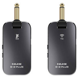 Sistema inalámbrico para instrumento, frecuencia de señal libre de interferencias de 2.4 GHz, calidad de audio de 32 bits, rango de operación de 18 a 30 metros  NUX   B-2-PLUS - Hergui Musical