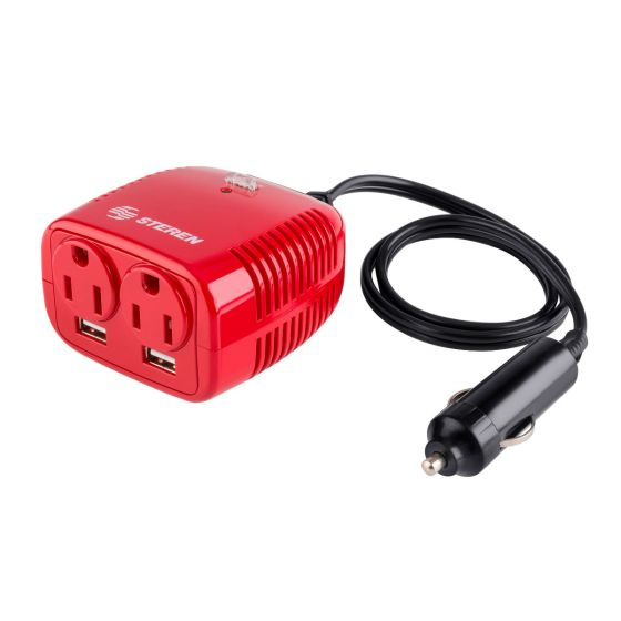 INVERSOR DE CORRIENTE AUTOMOTRIZ DE 150w (12 VCC A 110 VCA)  STEREN   INV-150 - herguimusical