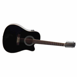 Guitarra texana electroacústica, color negra, con recorte  SYMPHONIC   J-20CE-BLK - Hergui Musical