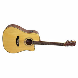 Guitarra texana electroacústica, color natural, con recorte  SYMPHONIC   J-20CE - Hergui Musical