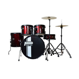 BATERÍA POWERBEAT DE 5 PZAS, INCLUYE: ATRILES, ASIENTO Y PLATILLOS, COLOR VINO   JBP1601A-WR - herguimusical