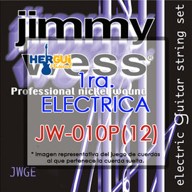 CUERDA SUELTA 1RA. CAL. 10  P/ GUITARRA ELECTRICA LISA JIMMY WESS   JW-010P(12) - herguimusical
