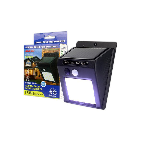 Reflector solar con sensor de movimiento 15w 12.3 x 9.6 x 4.8 cm  MEGALUZ   LSCS16 - Hergui Musical
