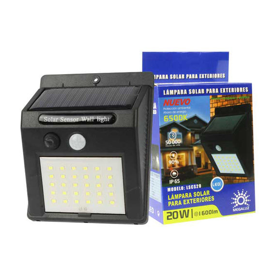 Reflector solar con sensor de movimiento 20w 12.3 x 9.6 x 4.8 cm  MEGALUZ   LSCS20 - Hergui Musical