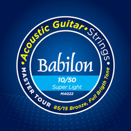 JGO. DE CUERDAS PARA GUITARRA ELECTROACÚSTICA  75/25 BRONCE  (.010-.050)  BABILON STRING   MAG22/010 - Hergui Musical