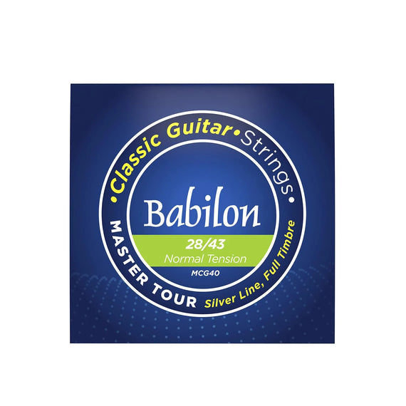 JGO. DE CUERDAS DE NYLON PARA GUITARRA CLÁSICA (.028-.043)  BABILON STRING   MCG40/2843 - Hergui Musical