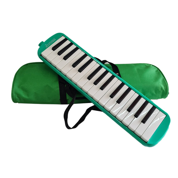 MELÓDICA DE 32 TECLAS , ESTUCHE DE TELA, COLOR VERDE  JENDRIX   ME-32AG - Hergui Musical