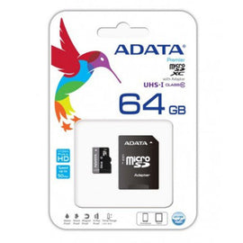 Memoria Micro SD ADATA UHS-I U1, 64 GB, 30 MB/s, 10 MB/s, Negro  AUSDX64GUICL10-RA1  MEMDAT2380 - herguimusical