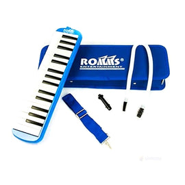 MELÓDICAS 32 TECLAS CON NOTAS ESTUCHE RÍGIDO COLOR AZUL  ROMMS   MLD-1BL - Hergui Musical