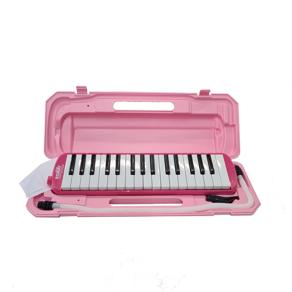 MELÓDICA DE 32 TECLAS CON ESTUCHE DE PLÁSTICO RIGIDO ROSA  ROMMS   MLD-4PK - Hergui Musical