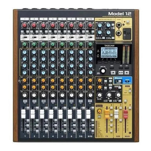 Mezcladora TASCAM 12 canales (8 Directos, 4 compartidos)  MODEL-12 - Hergui Musical